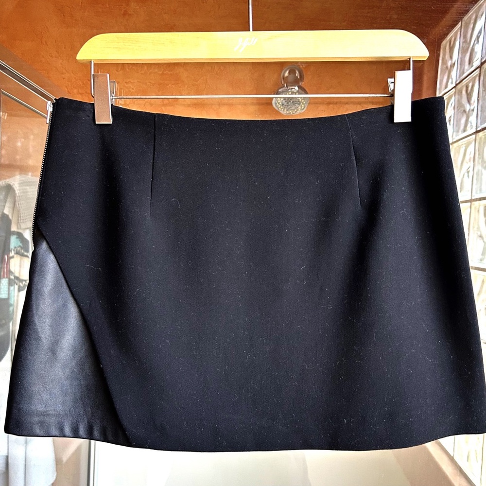 ZARA Black Mixed Faux Leather Skirt